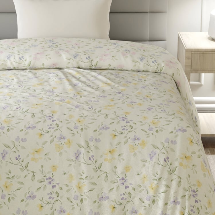 LAYERS Lumina Floret Cotton Floral Print Reversible Single Comforter