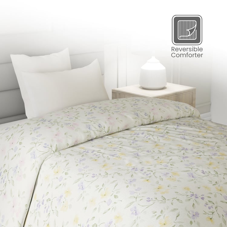 LAYERS Lumina Floret Cotton Floral Print Reversible Single Comforter