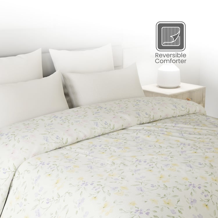 LAYERS Lumina Floret Cotton Floral Print Reversible Double Comforter