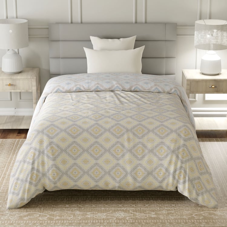LAYERS Lumina Floret Cotton Geometric Print Reversible Single Comforter