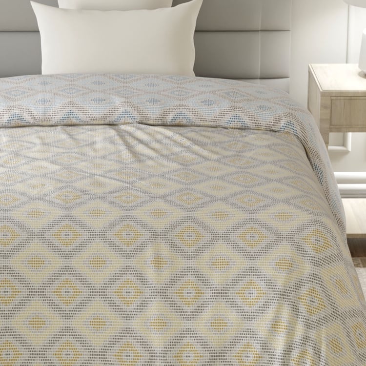 LAYERS Lumina Floret Cotton Geometric Print Reversible Single Comforter