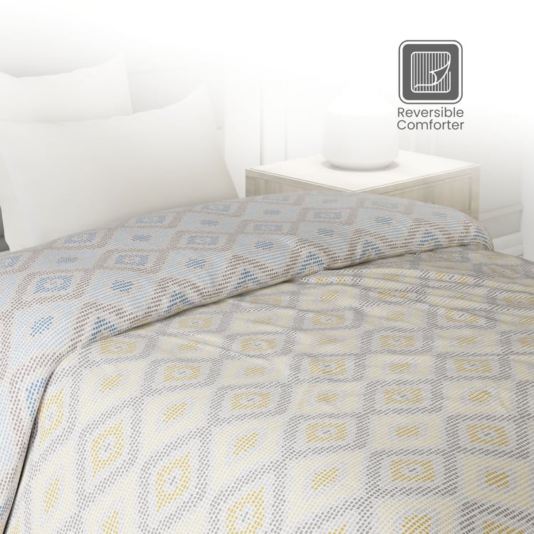 LAYERS Lumina Floret Cotton Geometric Print Reversible Single Comforter