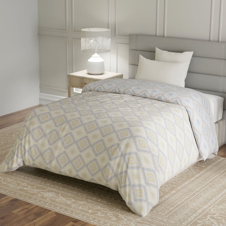 LAYERS Lumina Floret Cotton Geometric Print Reversible Single Comforter