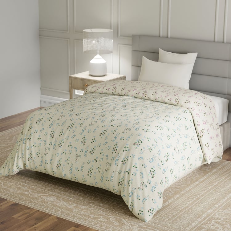 LAYERS Lumina Floret Cotton Floral Print Reversible Single Comforter