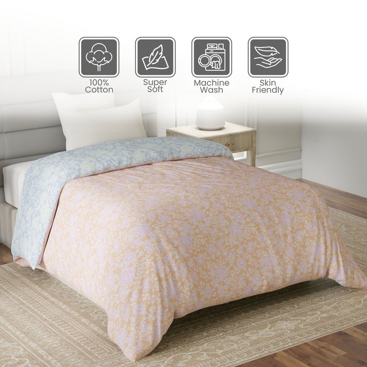 LAYERS Lumina Floret Cotton Floral Print Reversible Single Comforter