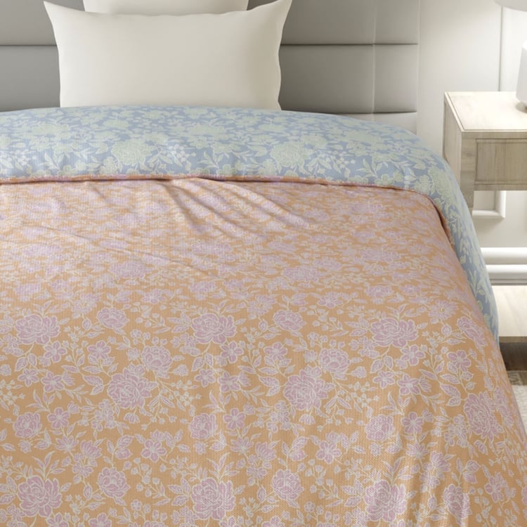 LAYERS Lumina Floret Cotton Floral Print Reversible Single Comforter