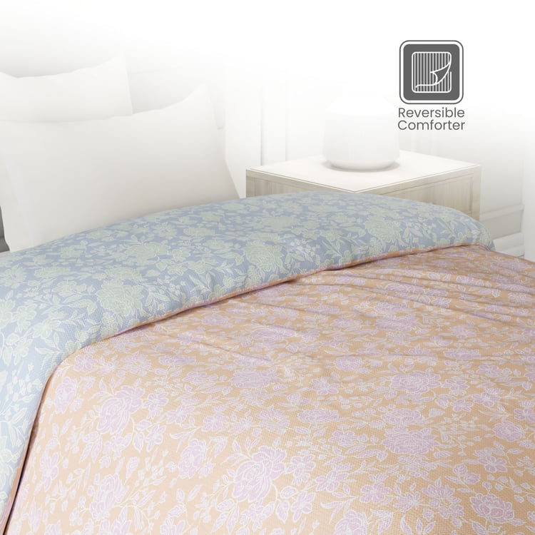 LAYERS Lumina Floret Cotton Floral Print Reversible Single Comforter