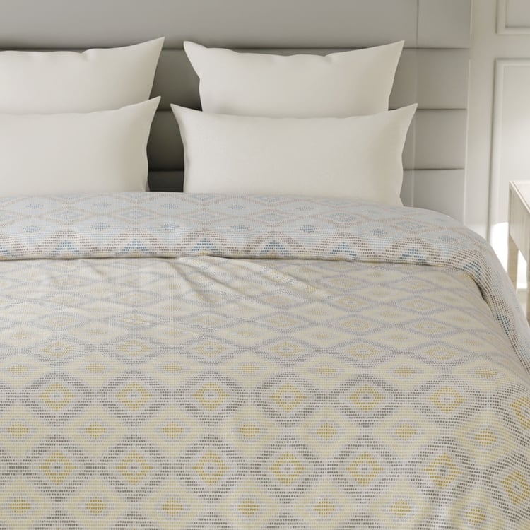 LAYERS Lumina Floret Cotton Geometric Print Reversible Double Comforter