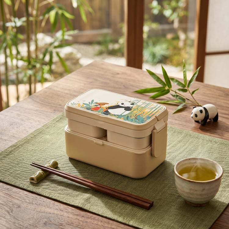 STEELO Bamboo 3in1 Bento Lunch Box with Cutlery
