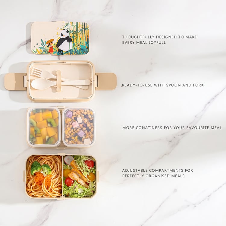 STEELO Bamboo 3in1 Bento Lunch Box with Cutlery