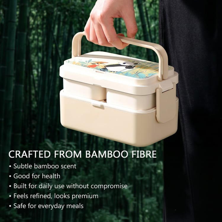 STEELO Bamboo 3in1 Bento Lunch Box with Cutlery