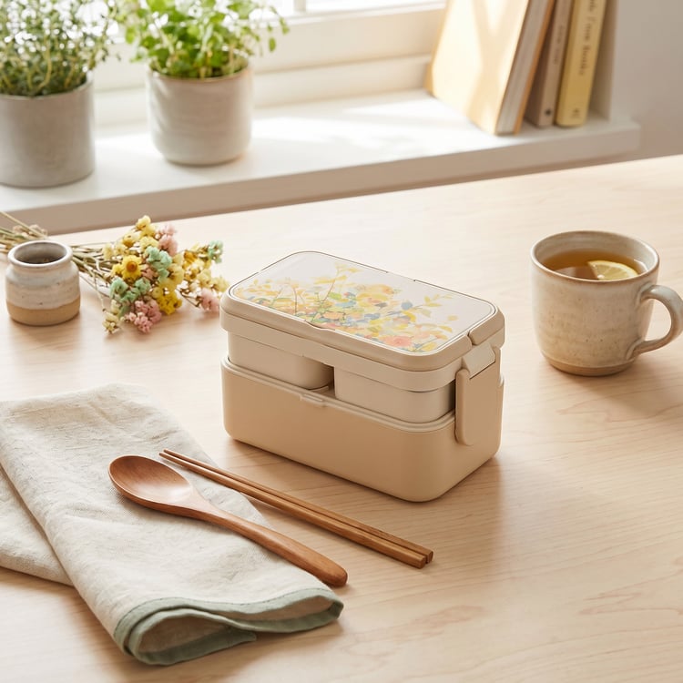STEELO Bamboo 3in1 Bento Lunch Box with Cutlery