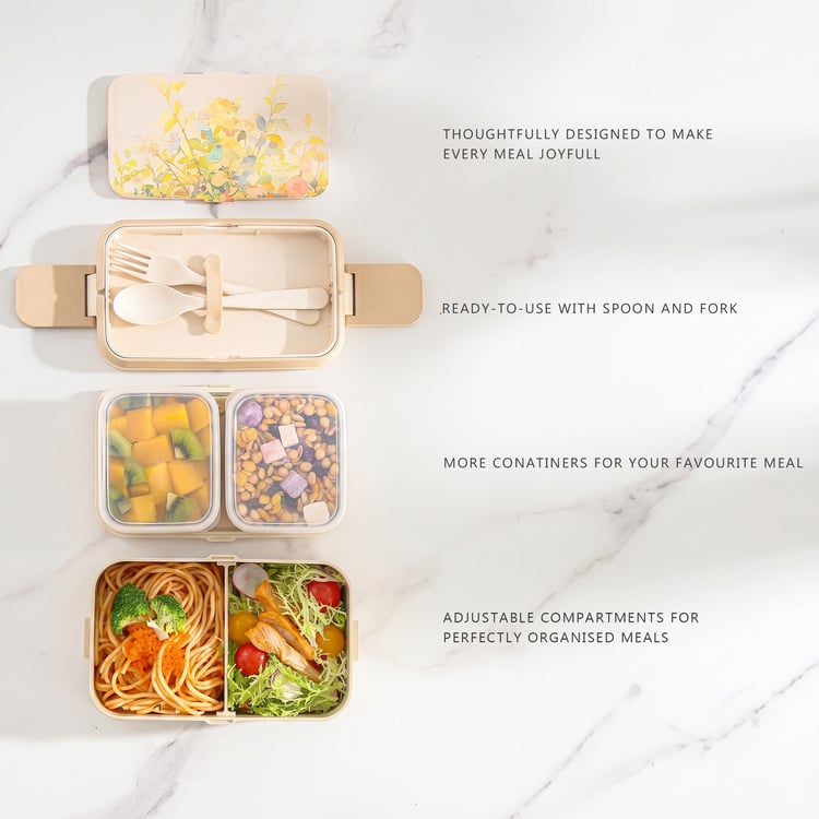 STEELO Bamboo 3in1 Bento Lunch Box with Cutlery