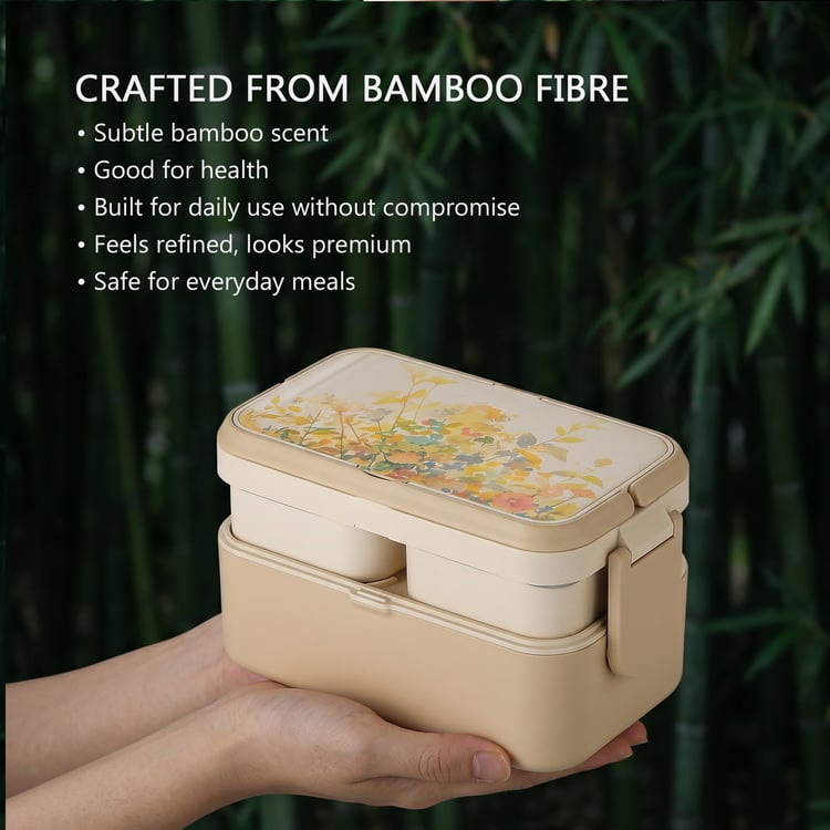 STEELO Bamboo 3in1 Bento Lunch Box with Cutlery