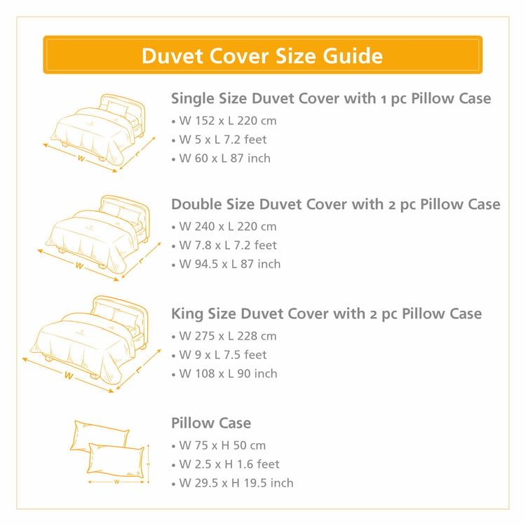 MASPAR Ornamental Elegance Cotton Printed 3Pcs Double Duvet Cover Set