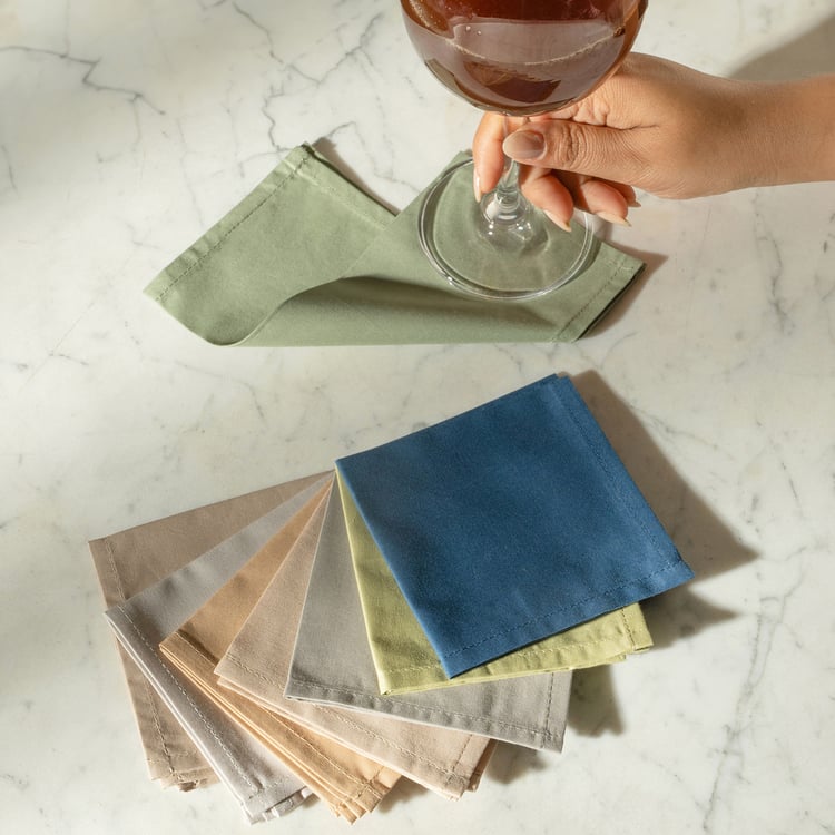 MASPAR Eden Set of 8 Cotton Cocktail Napkins