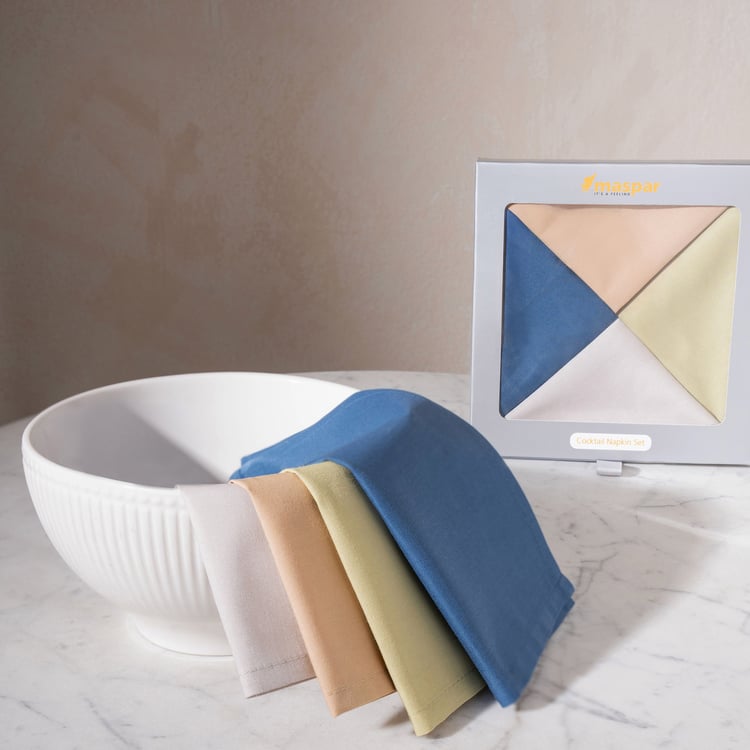 MASPAR Eden Set of 8 Cotton Cocktail Napkins