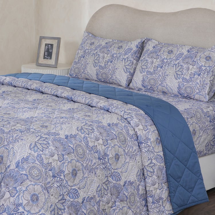 MASPAR Botanic Bloom Cotton Floral Print Double Quilt