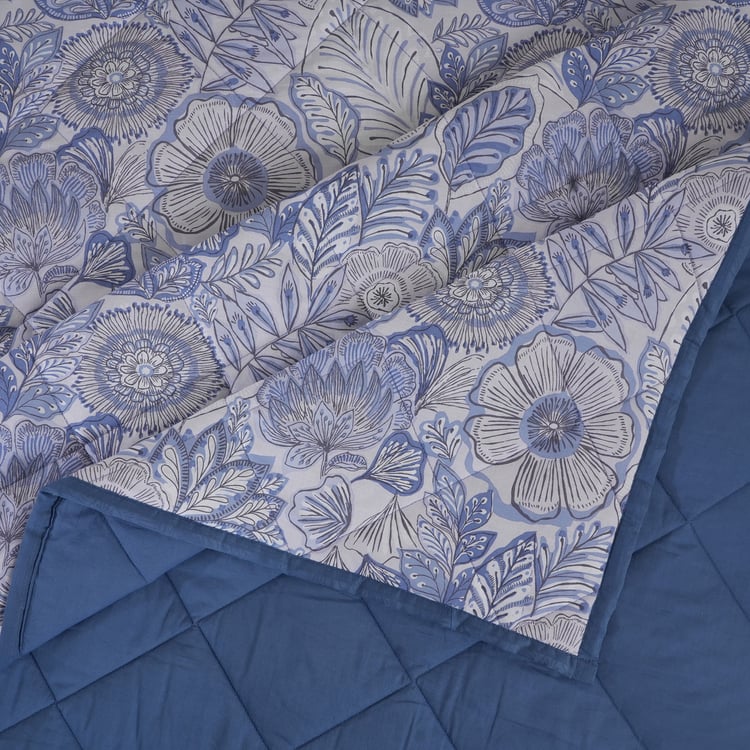MASPAR Botanic Bloom Cotton Floral Print Double Quilt