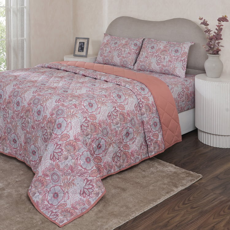 MASPAR Botanic Bloom Cotton Floral Print Double Quilt