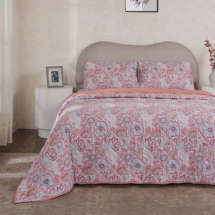 MASPAR Botanic Bloom Cotton Floral Print Double Quilt