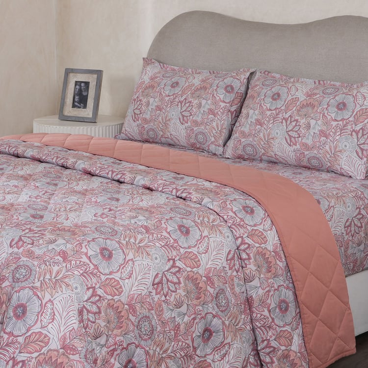MASPAR Botanic Bloom Cotton Floral Print Double Quilt