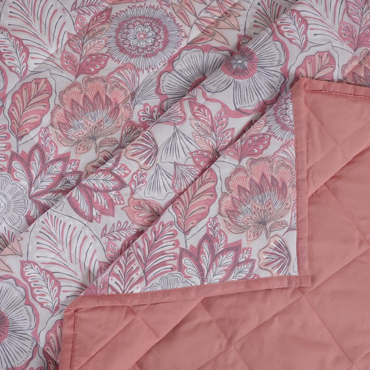 MASPAR Botanic Bloom Cotton Floral Print Double Quilt