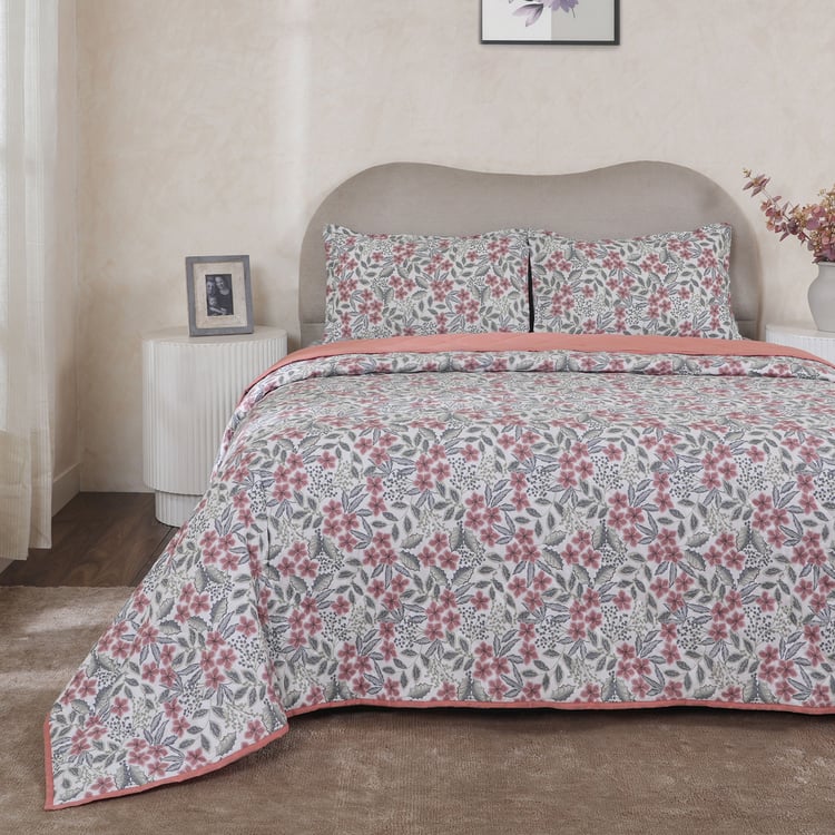 MASPAR Botanic Bloom Cotton Floral Print Double Quilt
