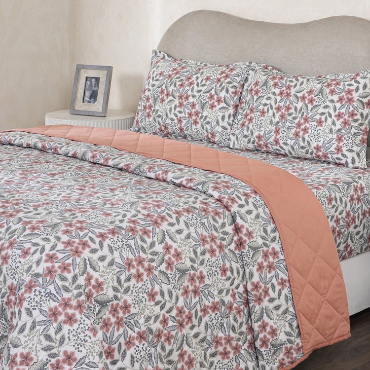 MASPAR Botanic Bloom Cotton Floral Print Double Quilt