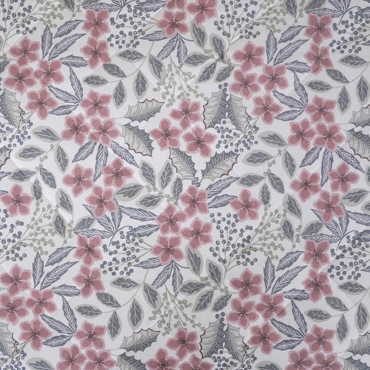 MASPAR Botanic Bloom Cotton Floral Print Double Quilt