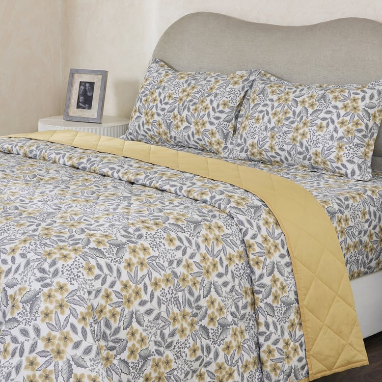 MASPAR Botanic Bloom Cotton Floral Print Double Quilt