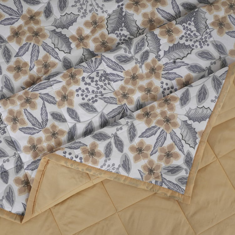 MASPAR Botanic Bloom Cotton Floral Print Double Quilt