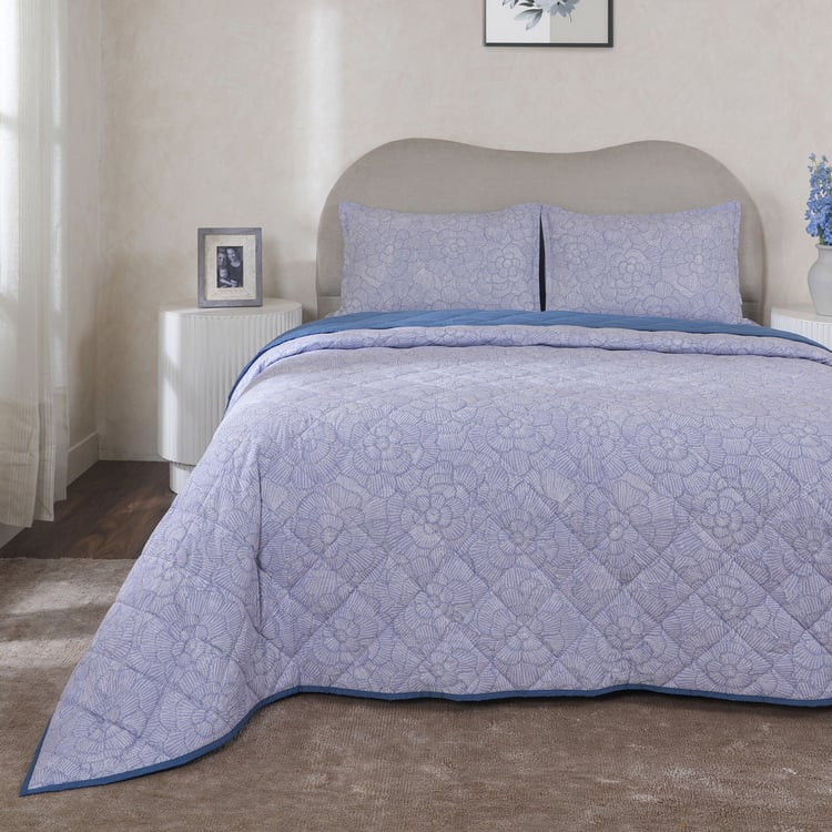 MASPAR Botanic Bloom Cotton 4Pcs Printed Double Bed-In-A-Bag Set