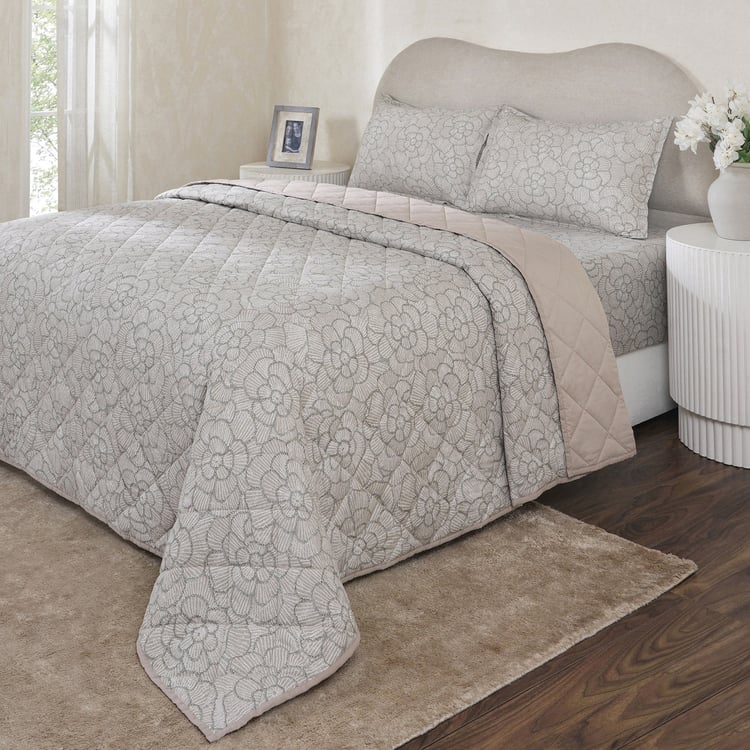 MASPAR Botanic Bloom Cotton 4Pcs Double Bed-In-A-Bag Set