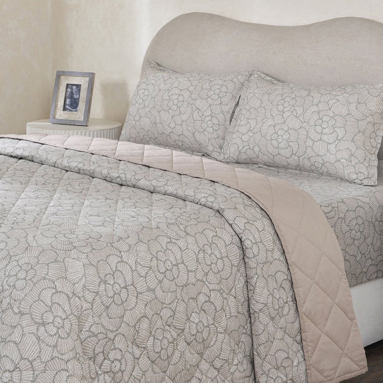MASPAR Botanic Bloom Cotton 4Pcs Double Bed-In-A-Bag Set