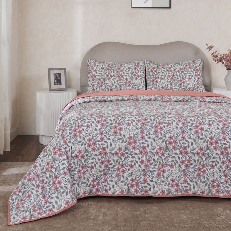 MASPAR Botanic Bloom Cotton 4Pcs Printed Double Bed-In-A-Bag Set