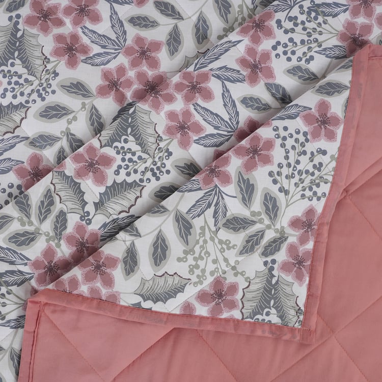 MASPAR Botanic Bloom Cotton 4Pcs Printed Double Bed-In-A-Bag Set