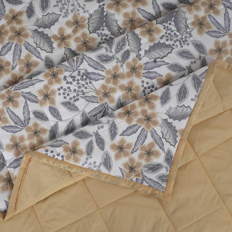 MASPAR Botanic Bloom Cotton 4Pcs Printed Double Bed-In-A-Bag Set
