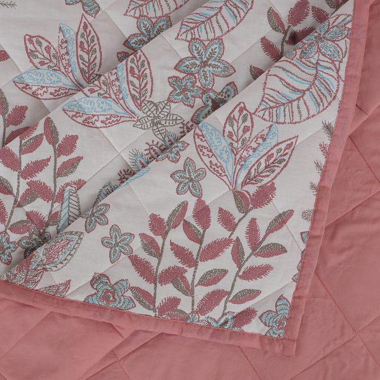 MASPAR Botanic Bloom Cotton 4Pcs Printed Double Bed-In-A-Bag Set