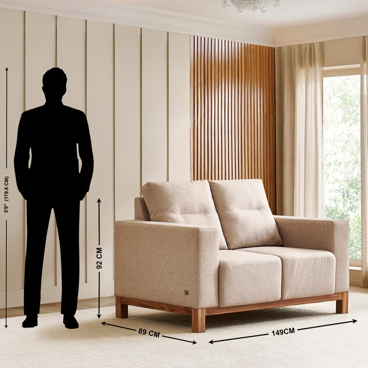 Nesta Fabric 2-Seater Sofa - Beige