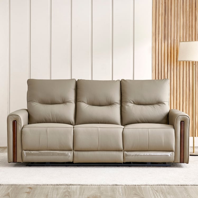 Malinda Half Leather 3+2 Seater Zero Gravity Electric Recliner Set - Taupe