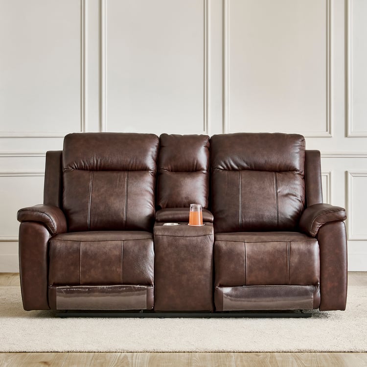 Nevil Half Leather 3+2+1 Seater Electric Recliner Set - Brown