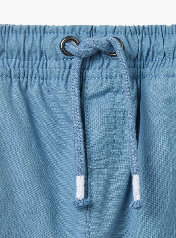 Juniors Solid Shorts with Drawstring Closure and Pockets