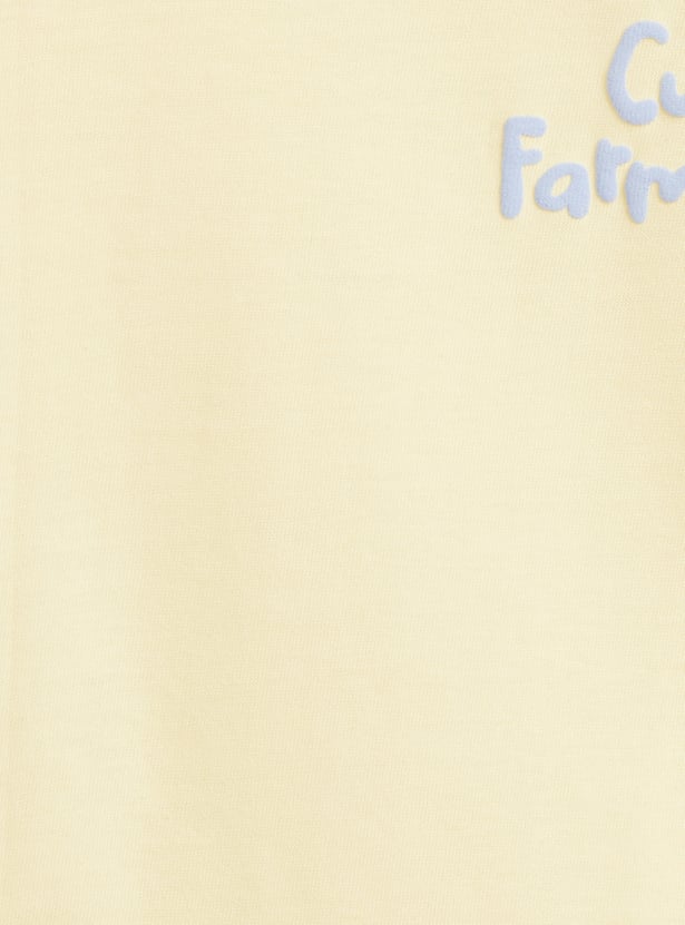 Juniors Bird Print T-shirt with Long Sleeves and Pyjama Set