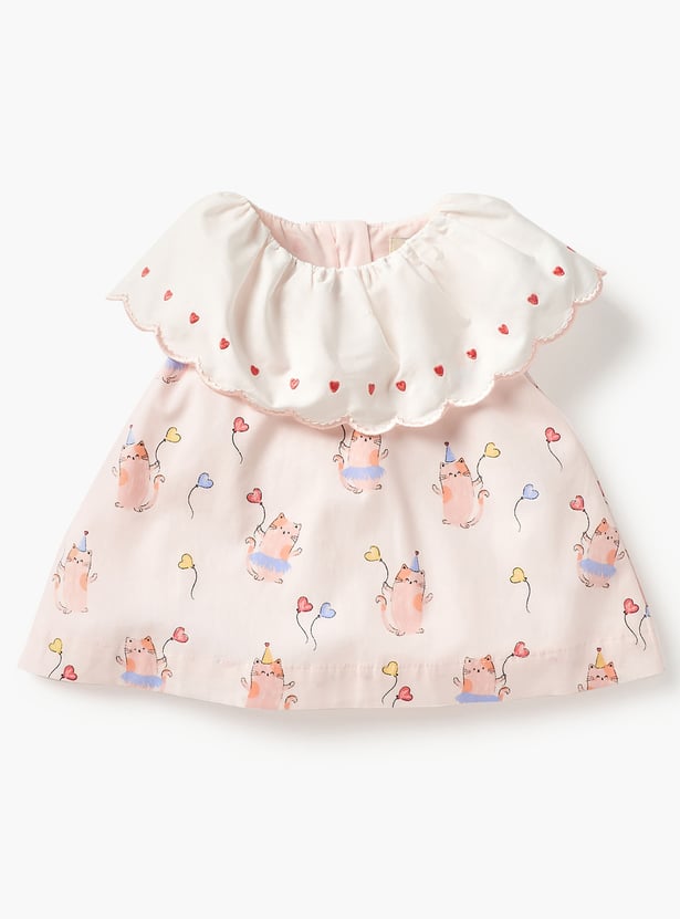 Juniors Cat Print Top and Joggers Set