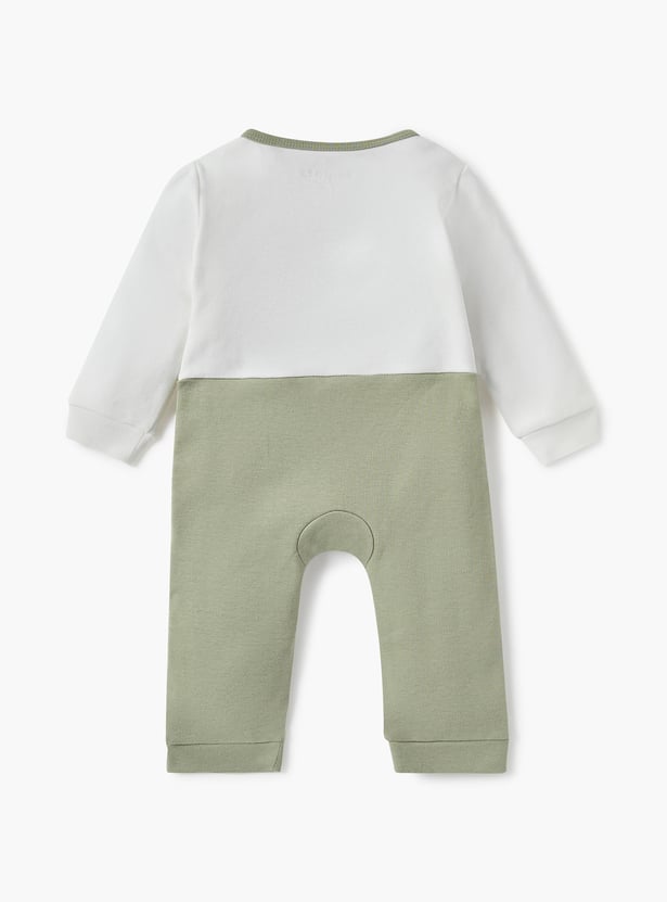 Juniors Animal Applique Romper with Side Button Closure