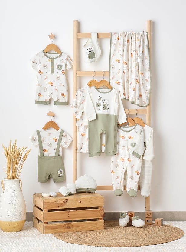 Juniors Animal Applique Romper with Side Button Closure