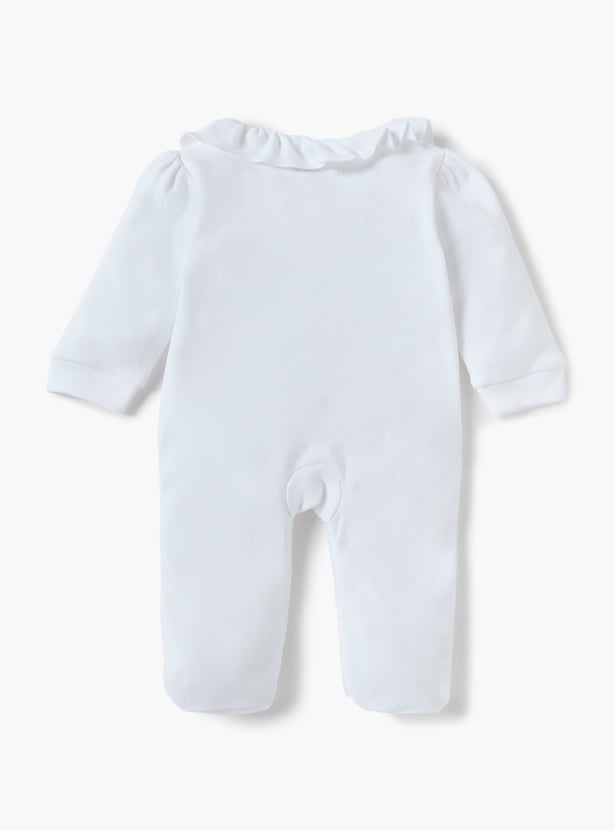 Juniors Cherry Embroidered Sleepsuit with Collar