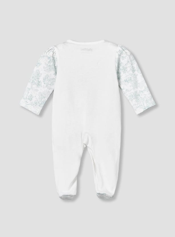 Giggles Floral Embroidered Long Sleeve Sleepsuit