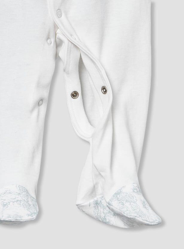 Giggles Floral Embroidered Long Sleeve Sleepsuit